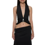 Christopher Esber Crystal Pendant Tank in Black | Sleeveless | Luxury Shoes 