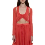 Christopher Esber Daya Cutaway Drawstring Dress in Paprika | Dresses | Luxury Shoes 