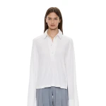 Christopher Esber Deconstruct Denim Long Sleeve Polo in White | Long Sleeve | Luxury Shoes 