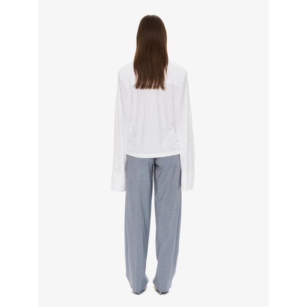 Christopher Esber Deconstruct Denim Long Sleeve Polo in White | Long Sleeve | Luxury Shoes 