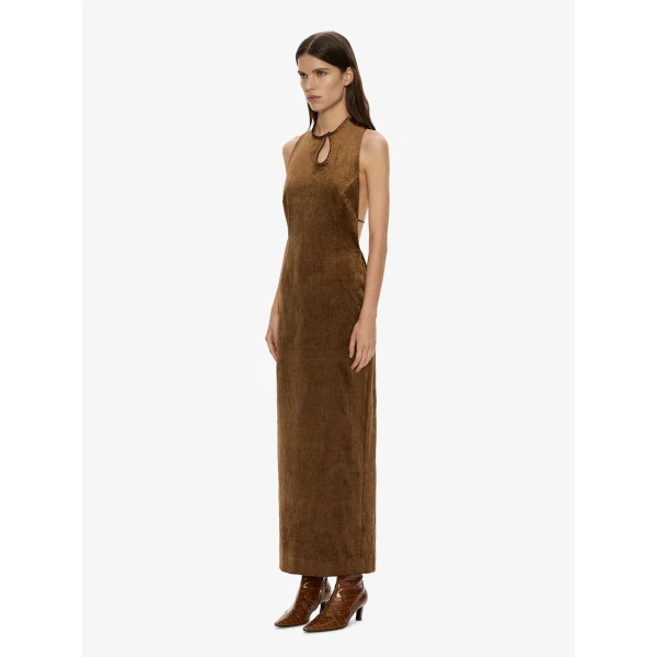 Christopher Esber Delvine Column Dress in Cognac | Maxi Dresses | Luxury Shoes 