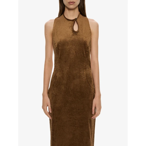 Christopher Esber Delvine Column Dress in Cognac | Maxi Dresses | Luxury Shoes 