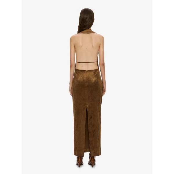 Christopher Esber Delvine Column Dress in Cognac | Maxi Dresses | Luxury Shoes 