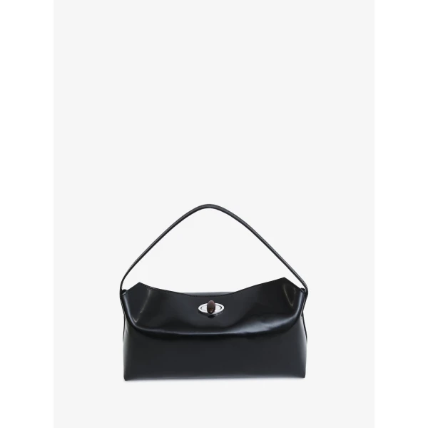 Christopher Esber Doba Quartz Turnlock Polished Shoulder Bag in Black | Shoulder & Crossbody Bags | Luxury Shoes 