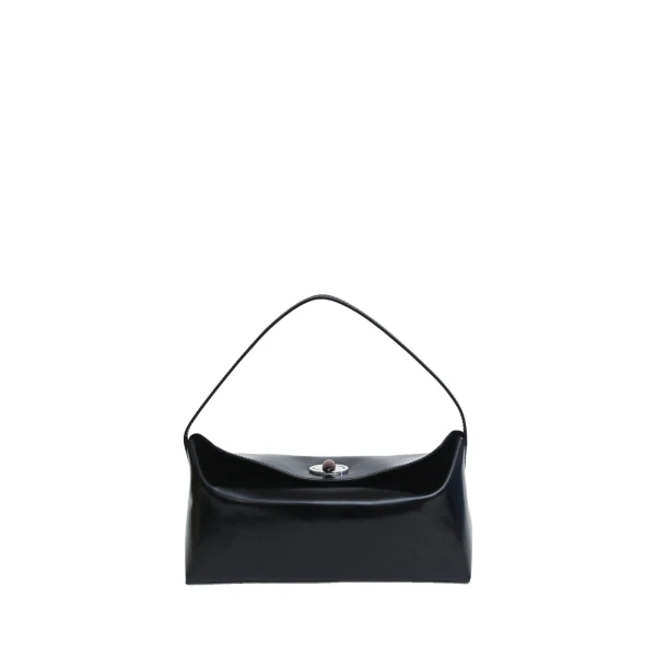 Christopher Esber Doba Quartz Turnlock Polished Shoulder Bag in Black | Shoulder & Crossbody Bags | Luxury Shoes 