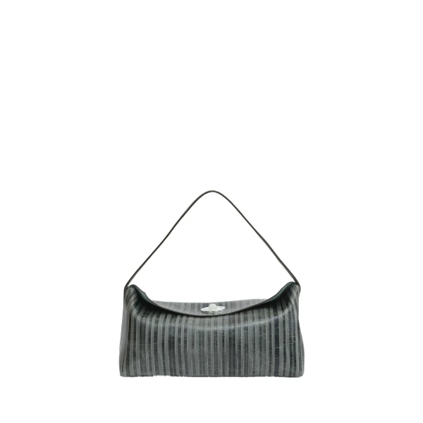Christopher Esber Doba Quartz Turnlock Two Tone Shoulder Bag in Mineral Stripe | Shoulder & Crossbody Bags | Luxury Shoes 