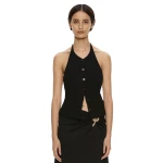 Christopher Esber Droplet Pendant Tailored Vest in Black | Vests | Luxury Shoes 