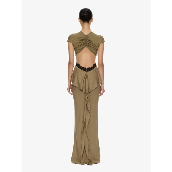 Christopher Esber Endrey Disconnect Back Tank Dress in Khaki Black | Maxi Dresses | Luxury Shoes 