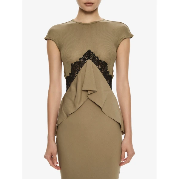 Christopher Esber Endrey Disconnect Back Tank Dress in Khaki Black | Maxi Dresses | Luxury Shoes 