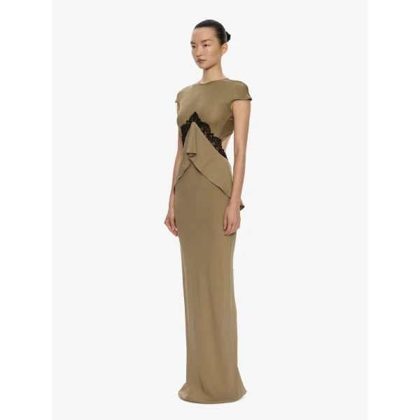 Christopher Esber Endrey Disconnect Back Tank Dress in Khaki Black | Maxi Dresses | Luxury Shoes 