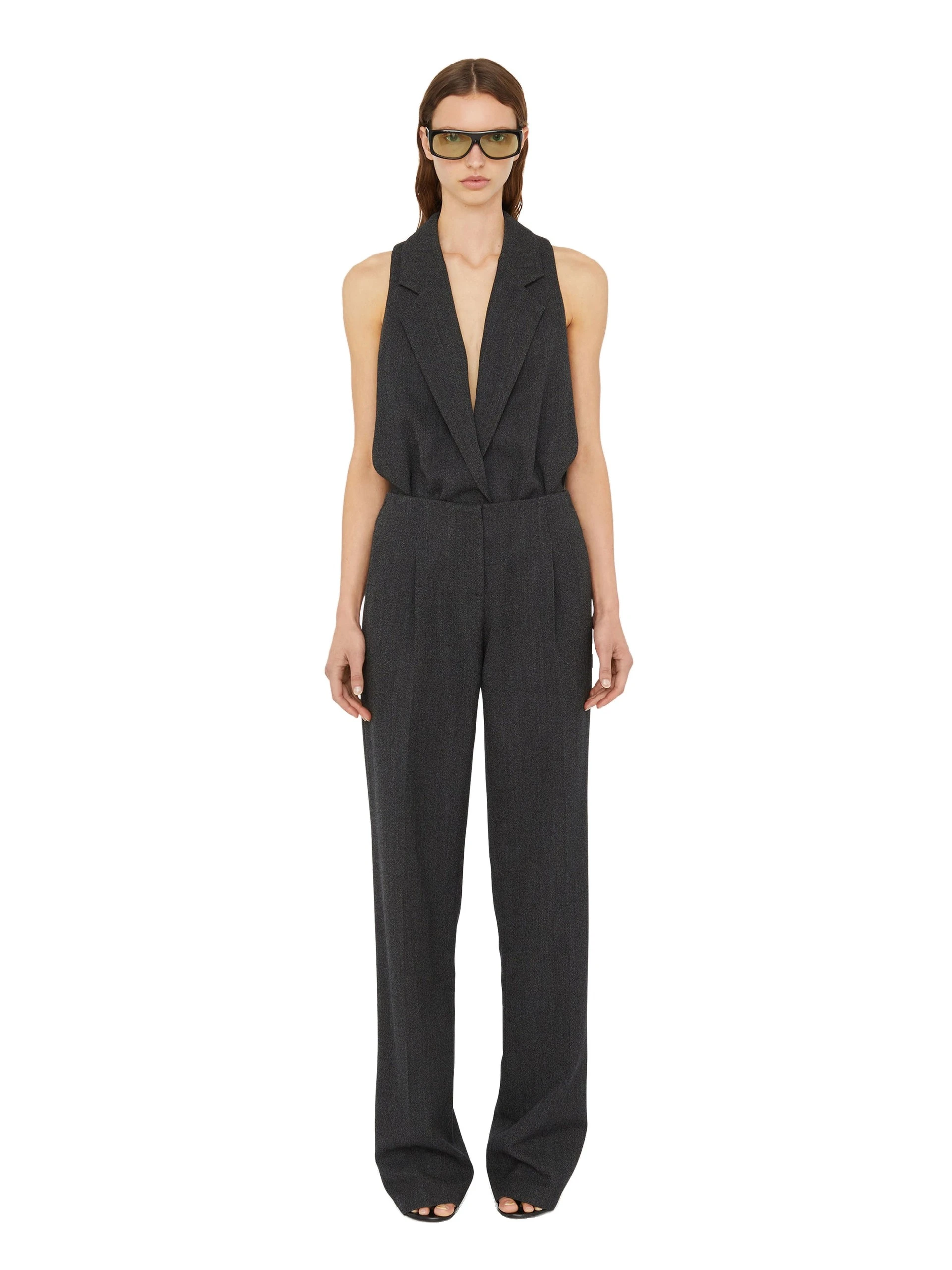 Christopher Esber Facile Tailored Twill Bodysuit in Speckled Black Christopher Esber Facile Tailored Twill Bodysuit in Speckled Black | Bodysuit | Luxury Shoes