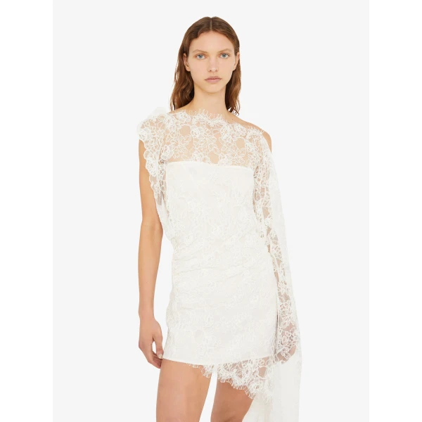 Christopher Esber Floating Lace Mini Dress in White | Mini Dresses | Luxury Shoes 
