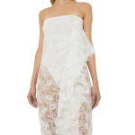 Christopher Esber Floating Lace Strapless Gown in White | Evening Gowns | Luxury Shoes 