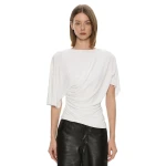 Christopher Esber Fluted Jersey Top in White | Tops | Luxury Shoes 