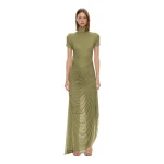 Christopher Esber Fusion Ruched Ripple Dress in Fennel | Maxi Dresses | Luxury Shoes 