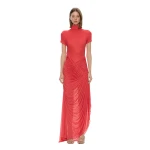 Christopher Esber Fusion Ruched Ripple Dress in Watermelon | Maxi Dresses | Luxury Shoes 