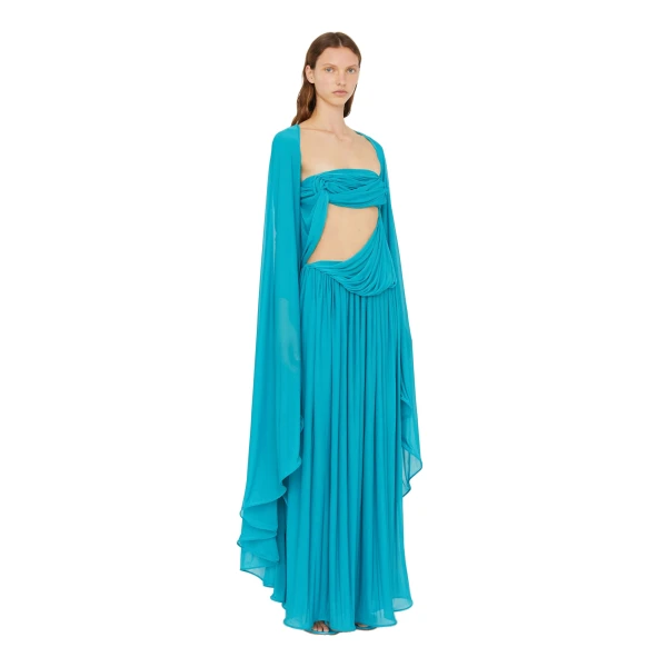 Gyre Suspended Stream Jersey Dress in Teal