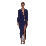 Christopher Esber Helix Crystal Draped Dress in Ink | Maxi Dresses | Luxury Shoes 