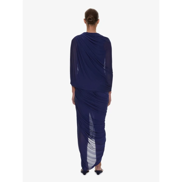 Christopher Esber Helix Crystal Draped Dress in Ink | Maxi Dresses | Luxury Shoes 