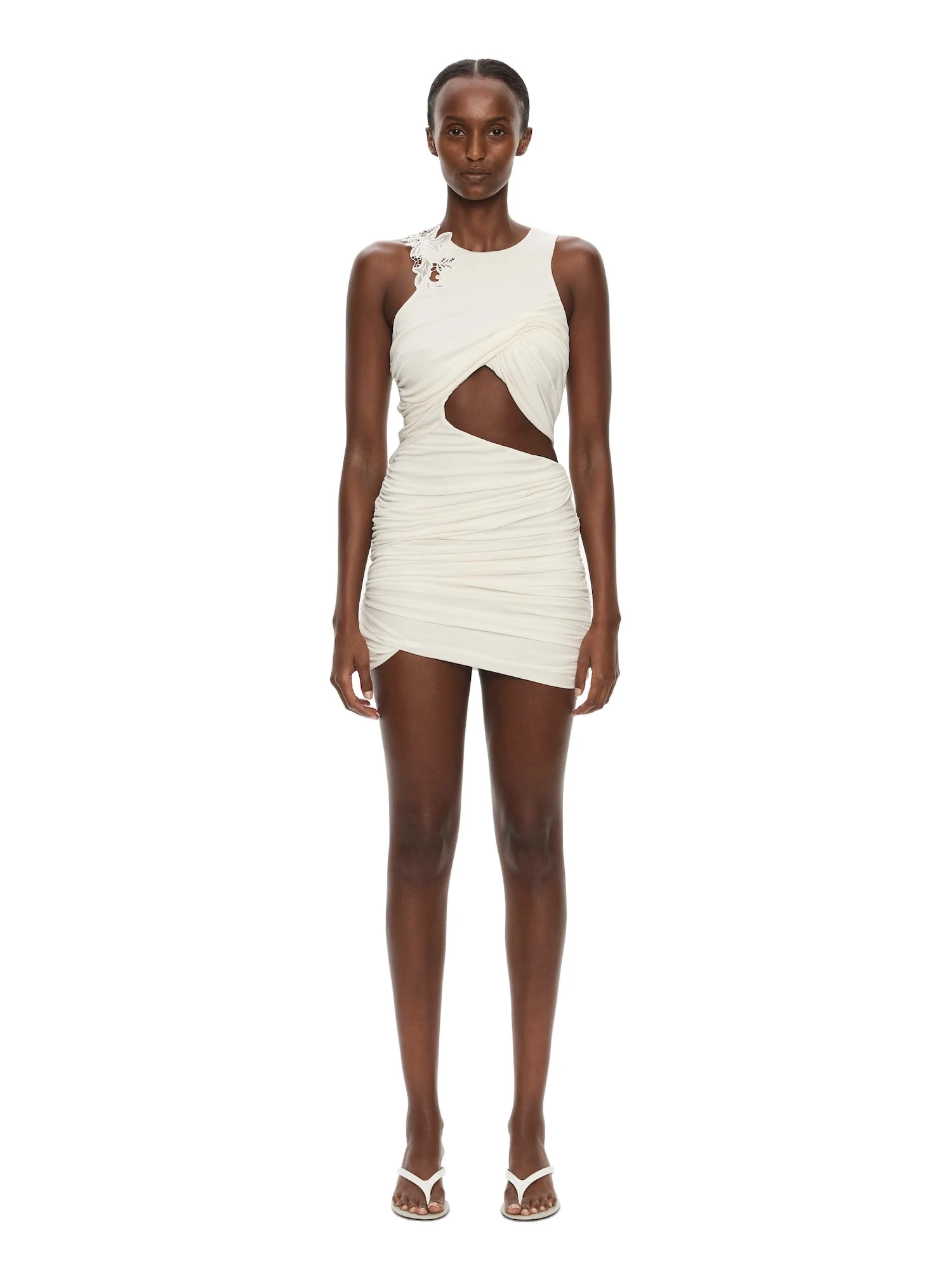 Christopher Esber Hibiscus Embroidered Fold Up Mini Dress in White Christopher Esber Hibiscus Embroidered Fold Up Mini Dress in White | Mini Dresses | Luxury Shoes