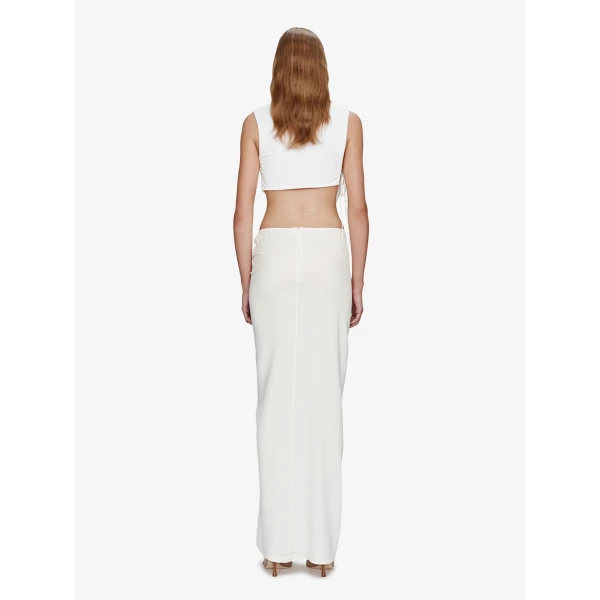 Christopher Esber Interlock Jersey Drape Top in White | Tops | Luxury Shoes 