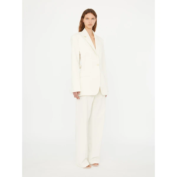 Christopher Esber Intimate Bow Back Twill Blazer in White | Dresses | Luxury Shoes 