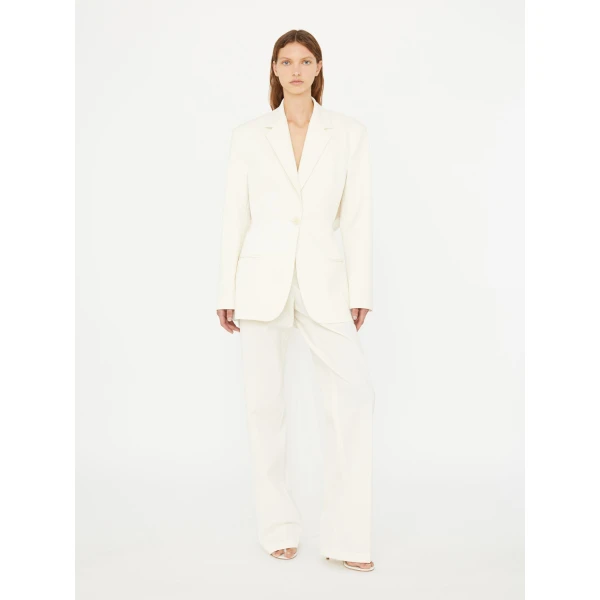 Christopher Esber Intimate Bow Back Twill Blazer in White | Dresses | Luxury Shoes 
