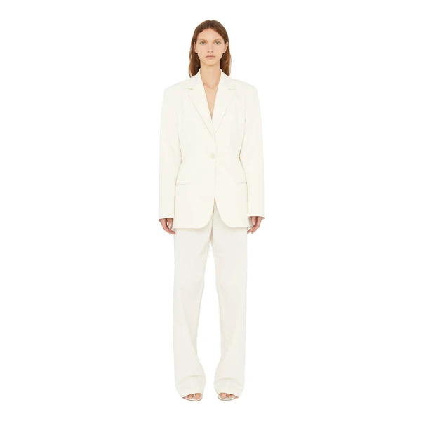 Intimate Bow Back Twill Blazer in White
