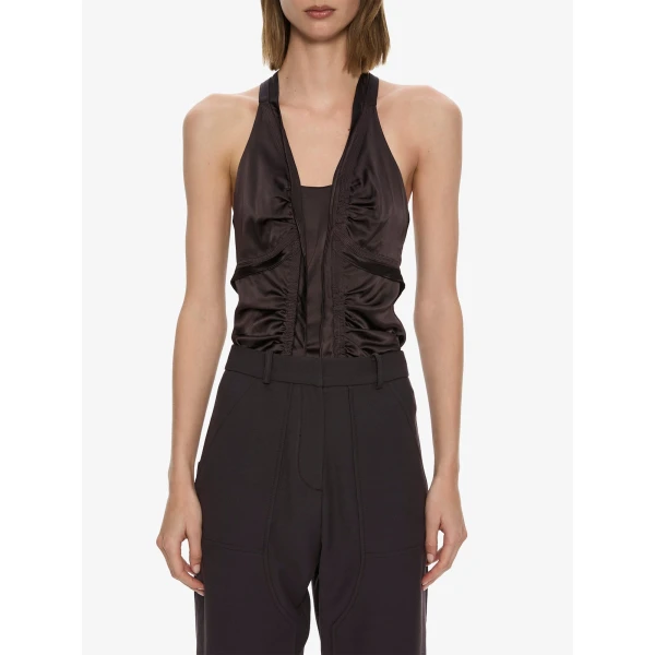 Christopher Esber Invert Silk Gwen Cami in Molasses | Camisoles | Luxury Shoes 