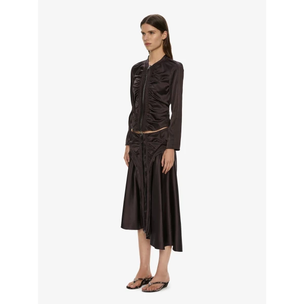Christopher Esber Invert Silk Gwen Skirt in Molasses | Skirts | Luxury Shoes 