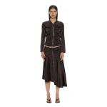 Christopher Esber Invert Silk Gwen Skirt in Molasses | Skirts | Luxury Shoes 