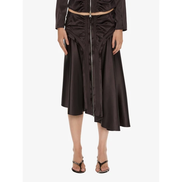 Christopher Esber Invert Silk Gwen Skirt in Molasses | Skirts | Luxury Shoes 