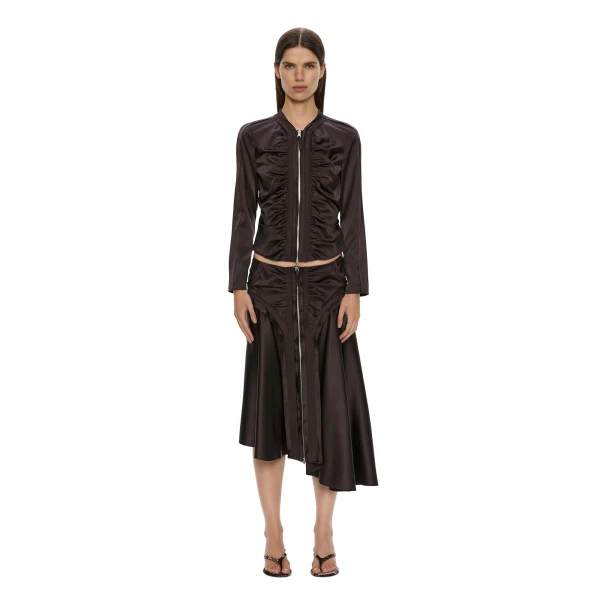 Christopher Esber Invert Silk Gwen Skirt in Molasses | Skirts | Luxury Shoes 