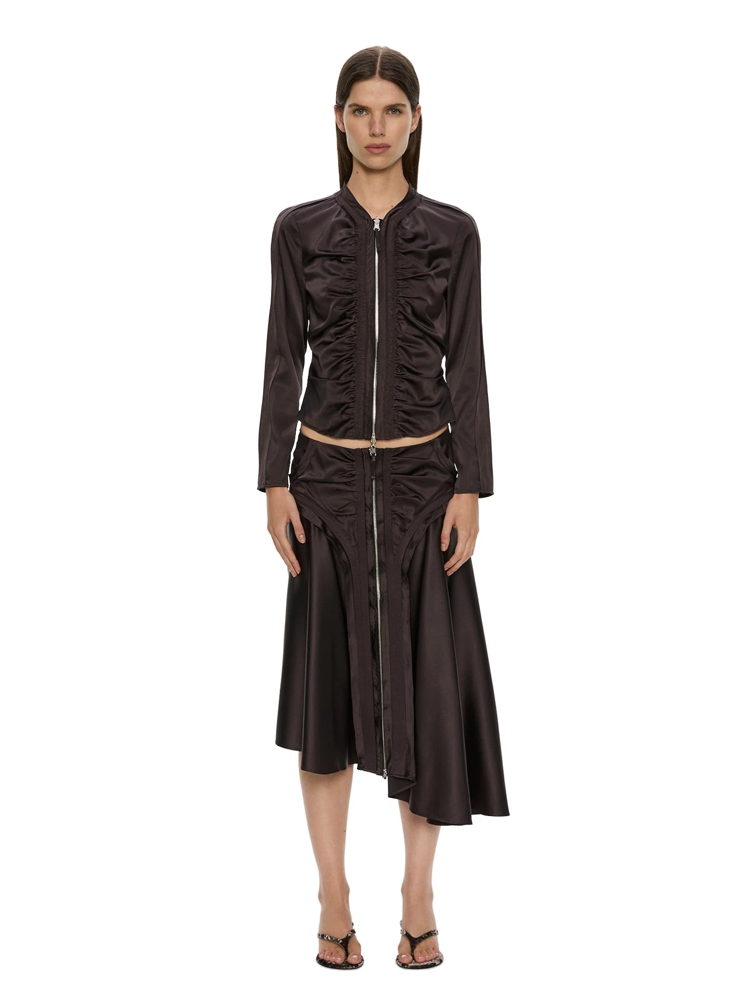 Christopher Esber Invert Silk Gwen Skirt in Molasses Christopher Esber Invert Silk Gwen Skirt in Molasses | Skirts | Luxury Shoes