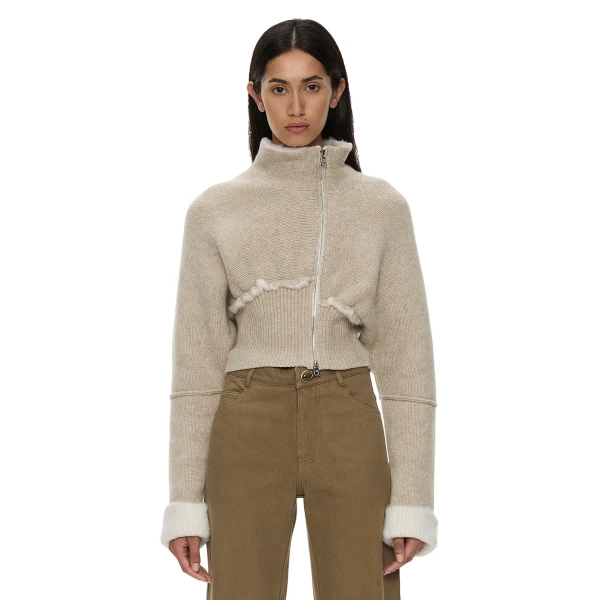 Isolde Double Knit Jacket in Stone White