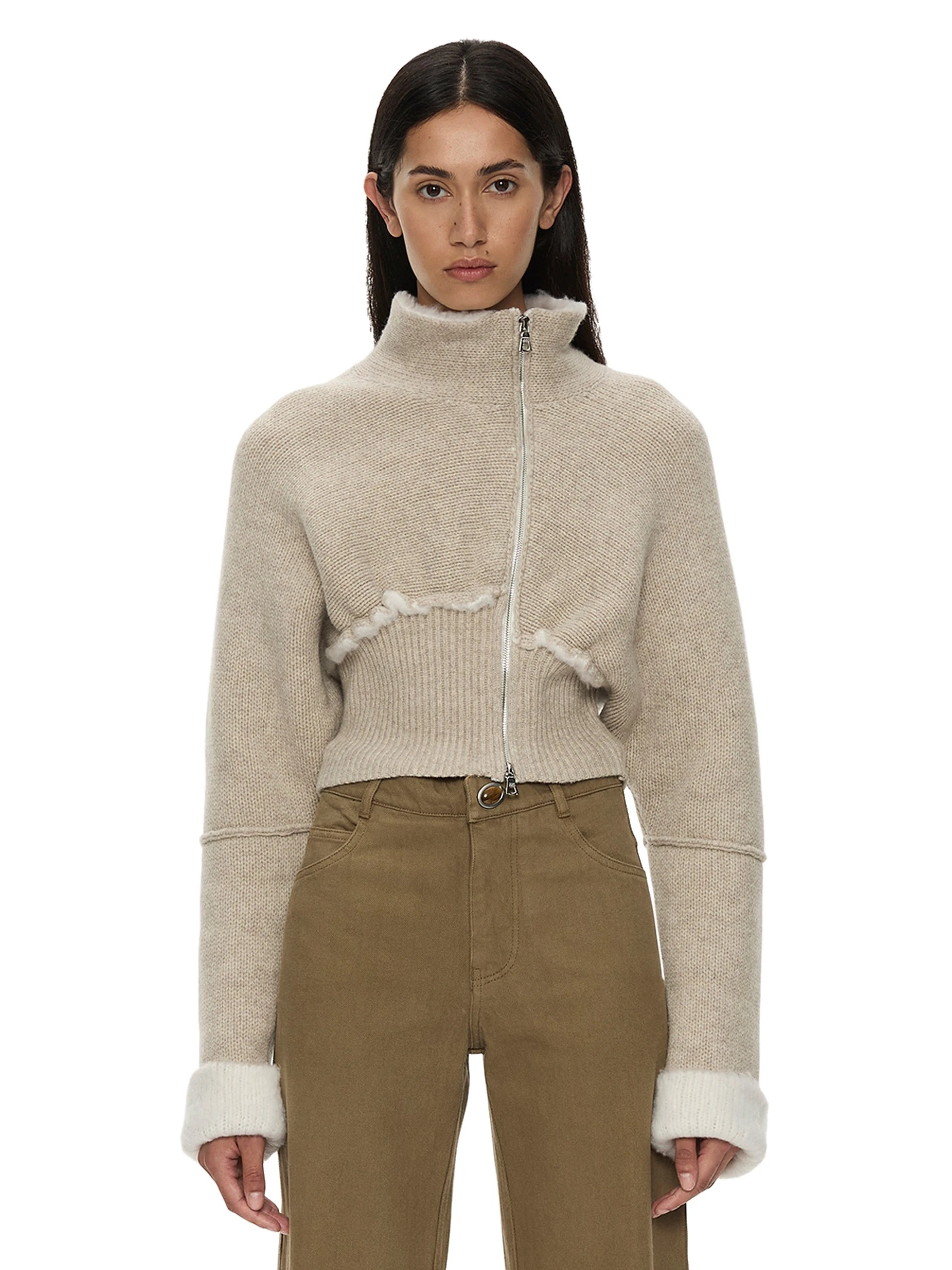 Christopher Esber Isolde Double Knit Jacket in Stone White Christopher Esber Isolde Double Knit Jacket in Stone White | Jackets | Luxury Shoes