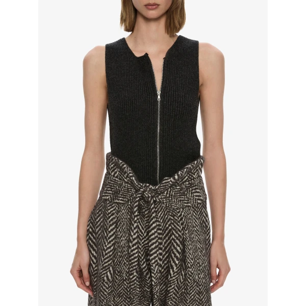 Christopher Esber Isolde Zipped Tank in Charcoal | Sleeveless | Luxury Shoes 