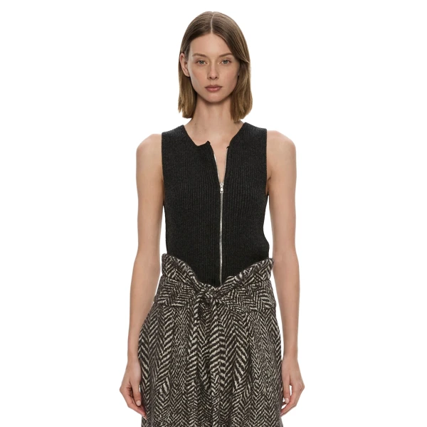 Christopher Esber Isolde Zipped Tank in Charcoal | Sleeveless | Luxury Shoes 