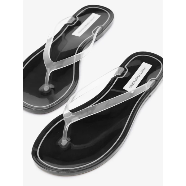 Christopher Esber Jo Flip Flop in Black Clear | Flip Flops & Slides | Luxury Shoes 