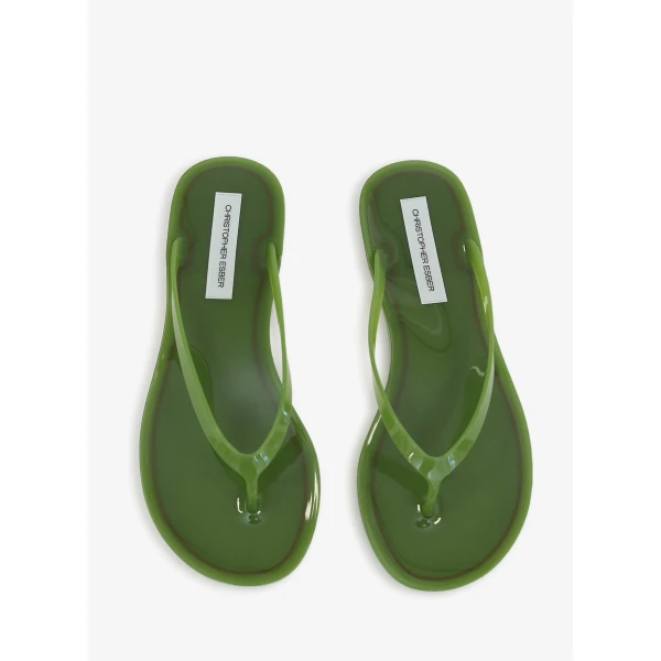 Christopher Esber Jo Flip Flop in Dypsis Green | Flip Flops & Slides | Luxury Shoes 