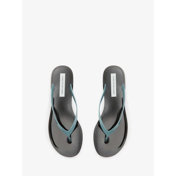Christopher Esber Jo Flip Flop in Husk Aqua | Flip Flops & Slides | Luxury Shoes 
