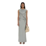 Christopher Esber Kacere Bikini Tuck Column Tank Dress in Washed Slate | Maxi Dresses | Luxury Shoes 