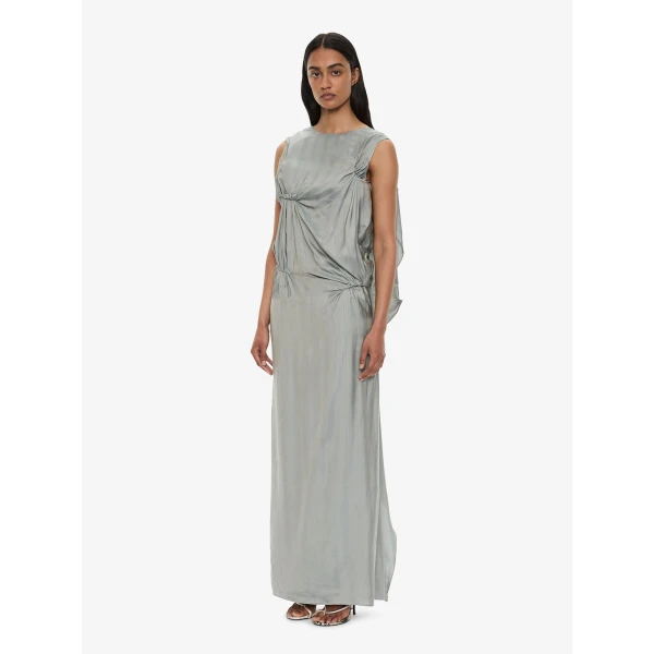 Christopher Esber Kacere Bikini Tuck Column Tank Dress in Washed Slate | Maxi Dresses | Luxury Shoes 