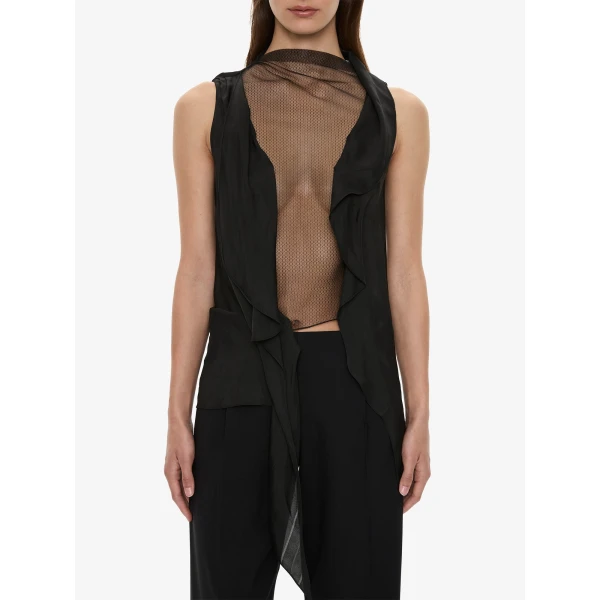 Christopher Esber Kacere Draped Top in Black | Tops | Luxury Shoes 