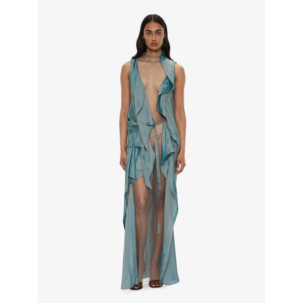 Christopher Esber Kacere Draped Top in Washed Green | Tops | Luxury Shoes 