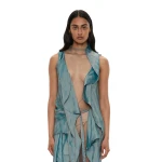 Christopher Esber Kacere Draped Top in Washed Green | Tops | Luxury Shoes 
