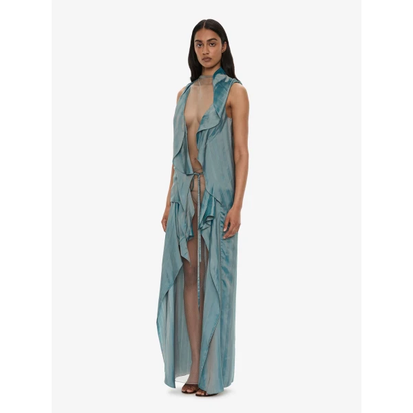 Christopher Esber Kacere Draped Top in Washed Green | Tops | Luxury Shoes 