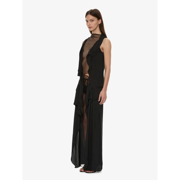 Christopher Esber Kacere Towel Drape Column Skirt in Black | Skirts | Luxury Shoes 