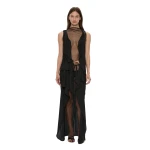 Christopher Esber Kacere Towel Drape Column Skirt in Black | Skirts | Luxury Shoes 