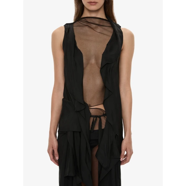 Christopher Esber Kacere Towel Drape Column Skirt in Black | Skirts | Luxury Shoes 